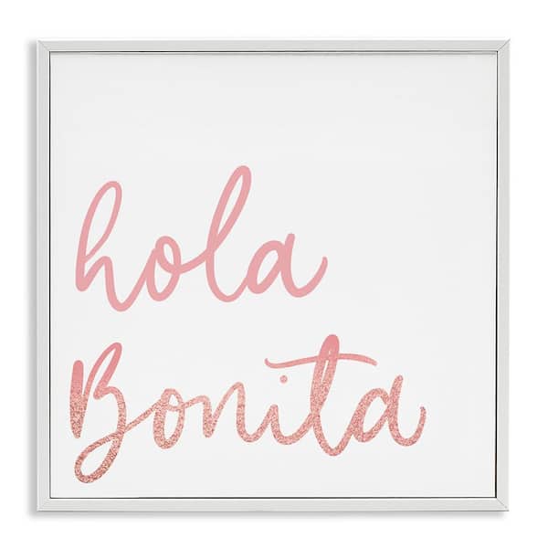 Stupell Industries Hello Beautiful Pink by SD Graphics Studio White Framed Typography Giclee Art Print 24 in. x 24 in.