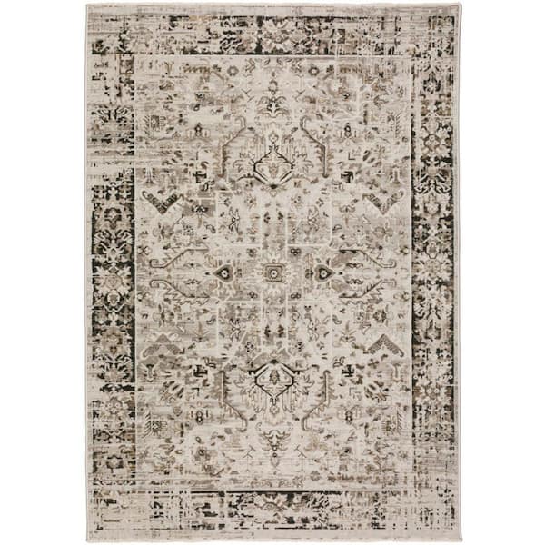 9 X 13 Gray Oriental Runner Rug