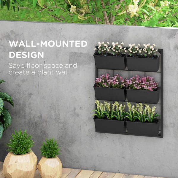 Modern 3 outlet Inch Ceramic Wall Planter - Black - Set of 3 | Living Wall Décor | Airplant Holder | Plant Wall Art | Living Wall Art