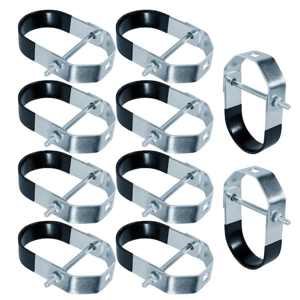 PLUMBFLEX 1-1/2 in. Clevis Hanger for Vertical Pipe Support in Light Duty Plastic Coated Steel (10-Pack)