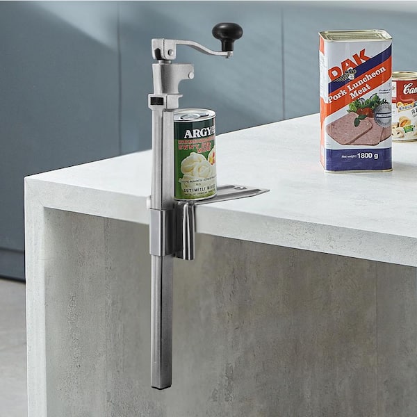 Commercial Can Opener, Heavy-Duty Manual Tabletop, Height-Adjustable, Stainless Blade, Fits Cans up to 11.8 in.