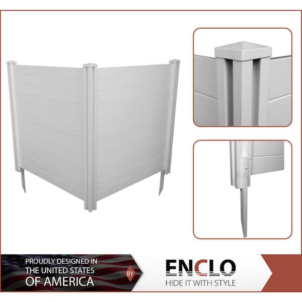 Enclo Privacy Screens 4 ft. x 4 ft. Premium White Vinyl Privacy Fence Panel Screen Enclosure