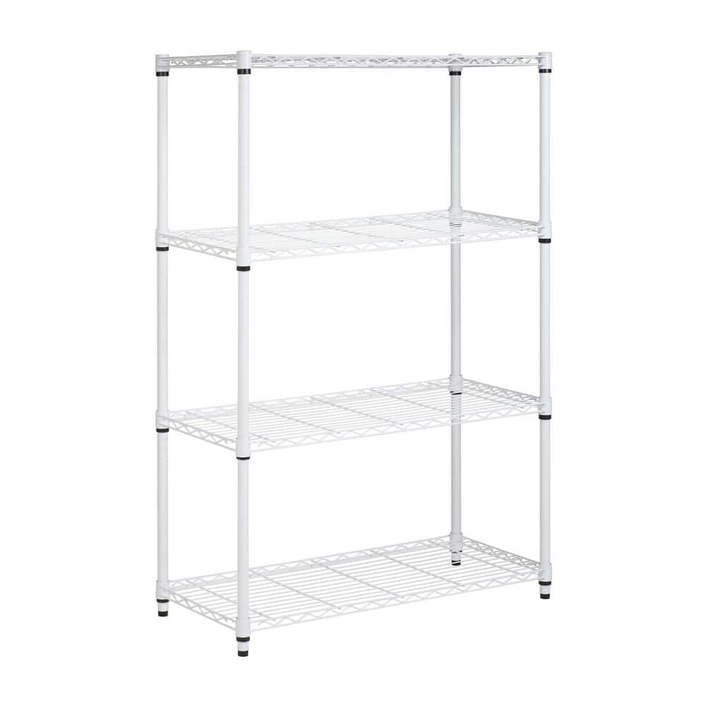 White 4-Tier Heavy Duty Adjustable Steel Garage Storage Shelving (36 in. W 