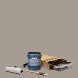 1 gal. #N200-4 Rustic Taupe Extra Durable Satin Enamel Interior Paint and 5-Piece Wooster Set All-in-One Project Kit