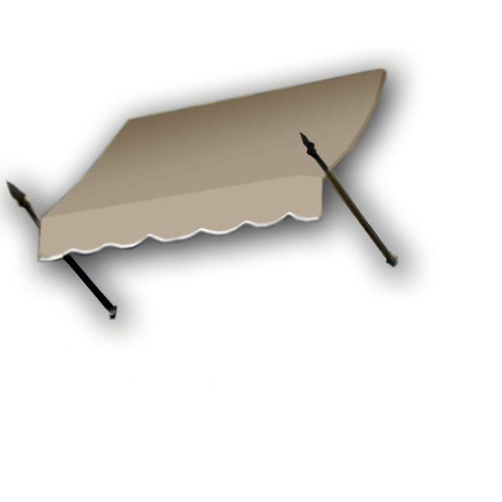 AWNTECH 4.38 ft. Wide New Orleans Fixed Awning (44 in. H x 24 in. D) Tan