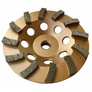 5 in. Concrete Grinding Cup Wheels, Diamond Rim, 12-Turbo Diamond Blade Segments, 5/8 in. 11-Threaded Arbor