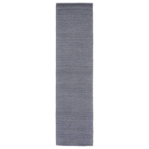 Natura 2 ft. x 9 ft. Dark Gray Textured Solid Runner Rug