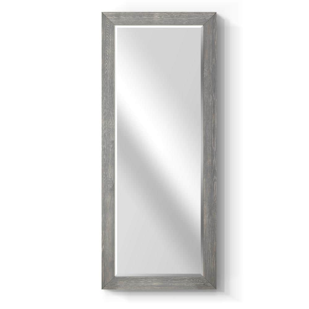 Wexford Home 25 in. W x 61 in. H Framed Rectangle Beveled Edge Wood Full  Length Mirror in Grey MR2-L02 The Home Depot