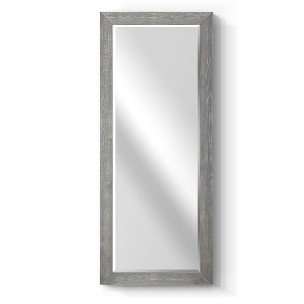 Wexford Home 25 in. W x 61 in. H Framed Rectangle Beveled Edge Wood Full Length Mirror in Grey