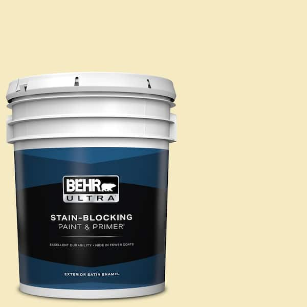 BEHR ULTRA 5 gal. #T15-9 Dandelion Tea Satin Enamel Exterior Paint & Primer