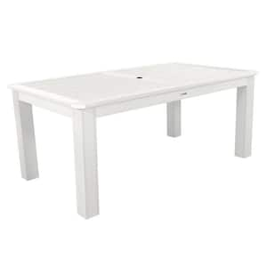 White Rectangular Recycled Plastic Outdoor Dining Table