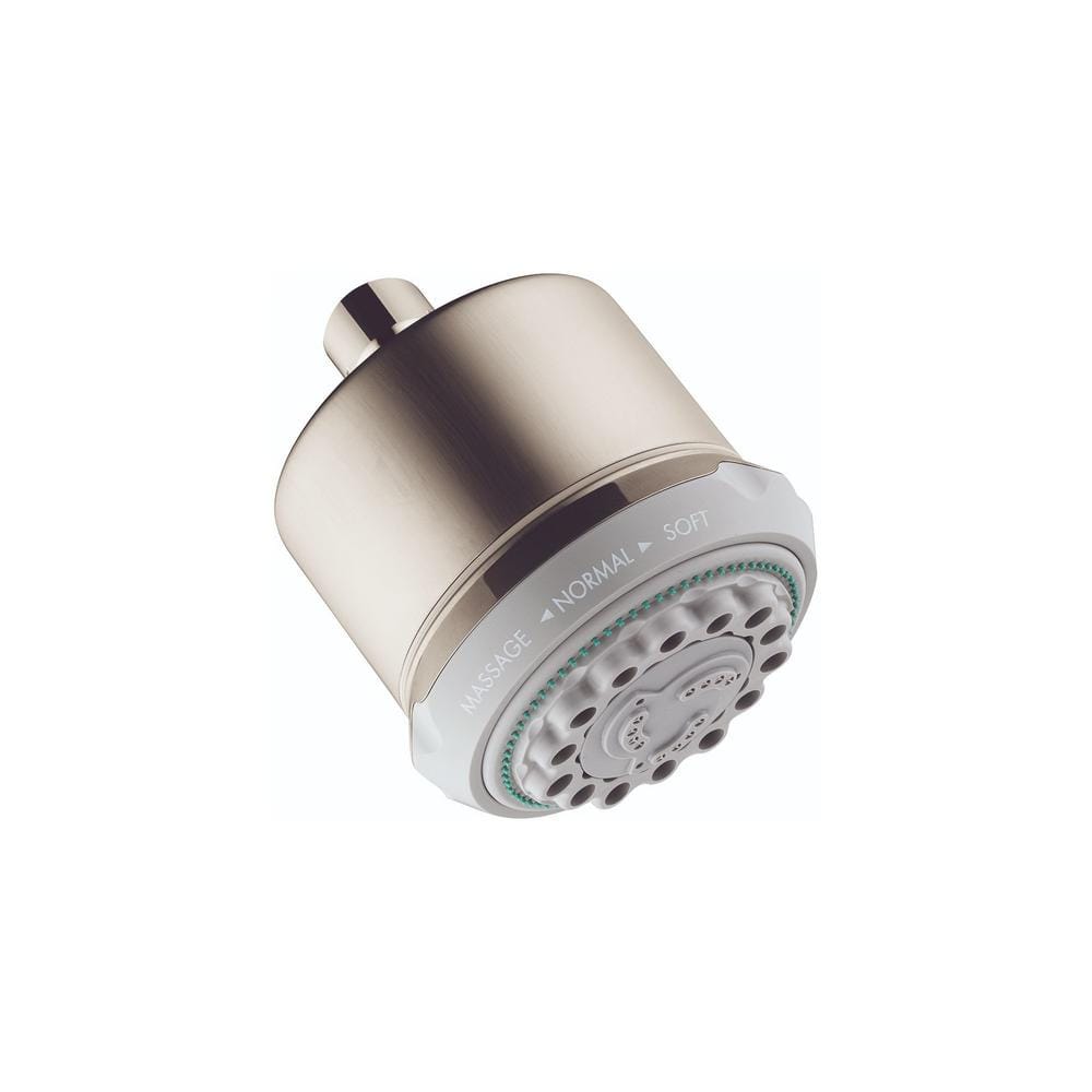 Clubmaster 3-Spray Patterns 2.5 GPM 4 in.wall Fixed Shower Head in Brushed 