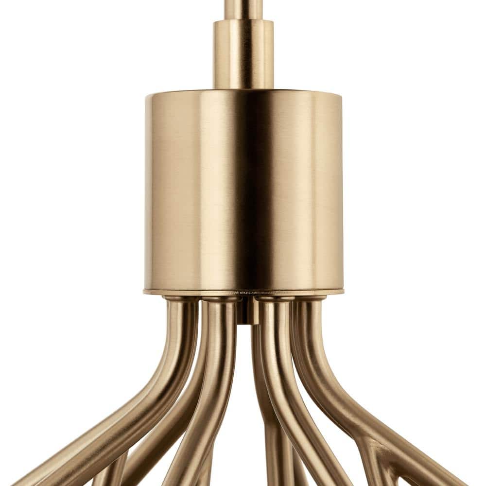 Champagne Bronze 12-Light Clear Glass Chandelier