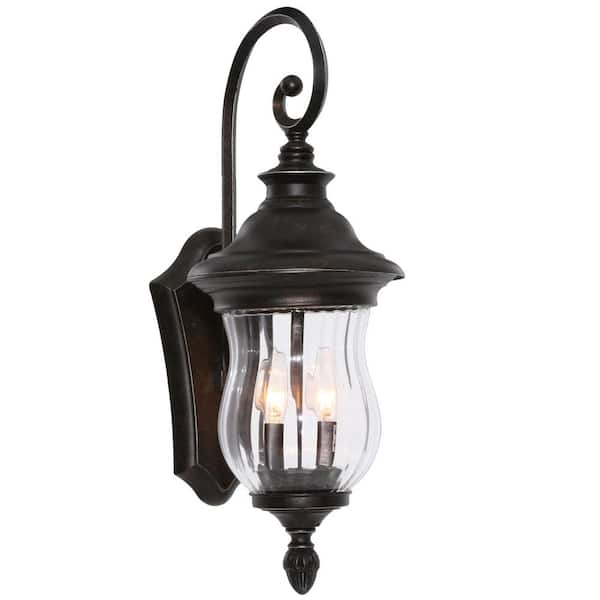 Avery Home Lighting Bayland 3-Light Outdoor Bronze Wall Light