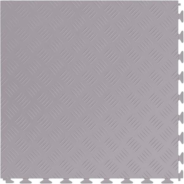 Nitro Diamond Fle x PVC Garage Floor Tiles, Light Gray, 20.5 in. x 20.5 in., 177 in. Thick, 8-Pack, 23.35 sq. ft.