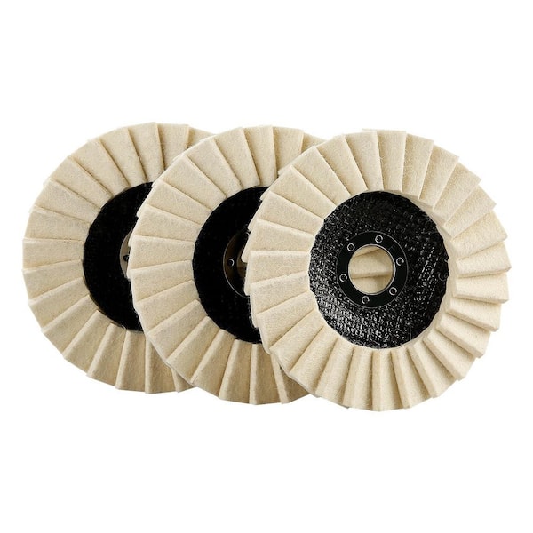 5 Inch Wool Felt Polishing Wheel Buffing Disc with High Density Construction for Metal Stone Glass Polishing (3-Pack)