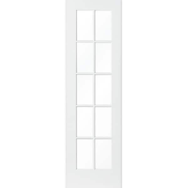 Krosswood Doors 28 in. x 80 in. 10-Lite Solid Core MDF Primed Interior Door Slab