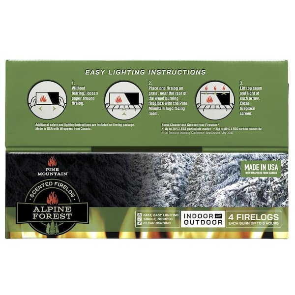 Pine Mountain 3HR Alpine Forest Fire Logs (4-Pack) 800002069 - The Home  Depot