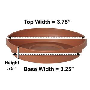 Terra 3.75 in. Terra Cotta Pastic Plant Saucer Tray
