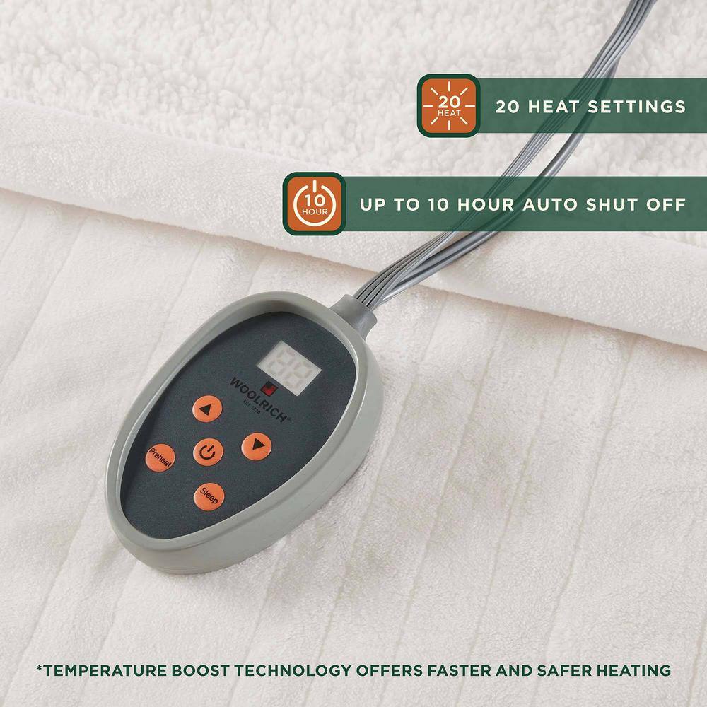 Twin Ivory Knitted Reversible Heated Blanket
