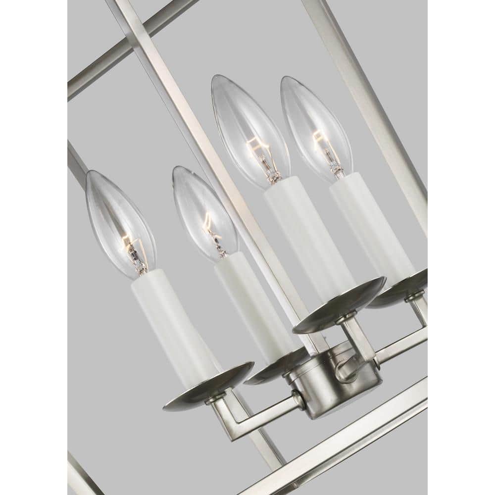 Elysian 14"W Brushed Nickel 4-Light Geometric Pendant