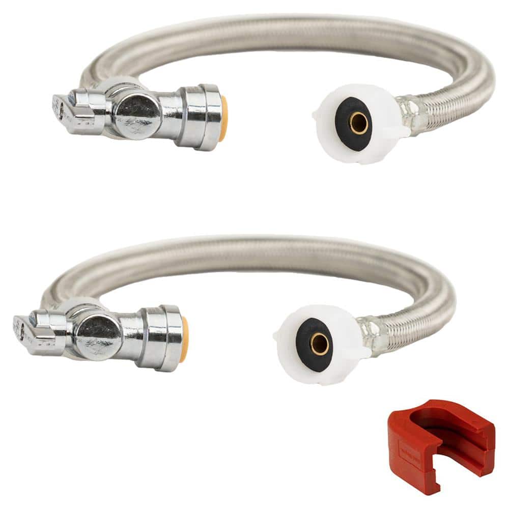 1/2 in. Push-to-Connect x 7/8 in. Ballcock x 18 in. Angle Stop Toilet Connector with SlipClip Release Tool (2-Pack) price history on PriceWatchPro