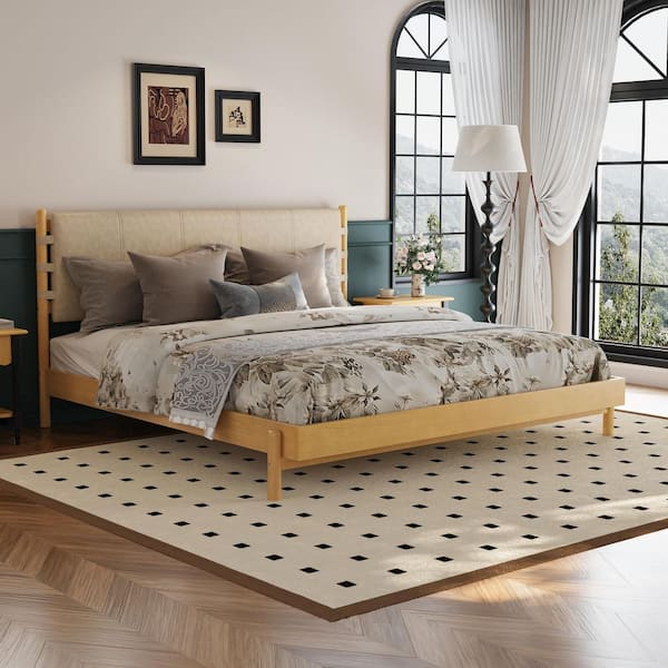 CHRISTOPHER KNIGHT HOME Tanya Modern Natural plus Beige Wood Frame King ...