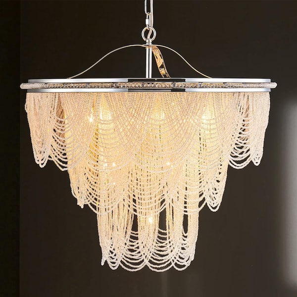 Sophia 10-Light Chrome Crystal Tiered Chandelier