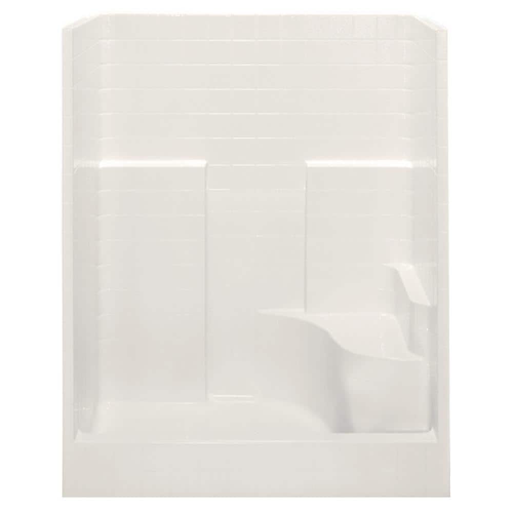 Everyday 60 in. x 35 in. x 72 in. 1-Piece Shower Stall with Right Seat and 