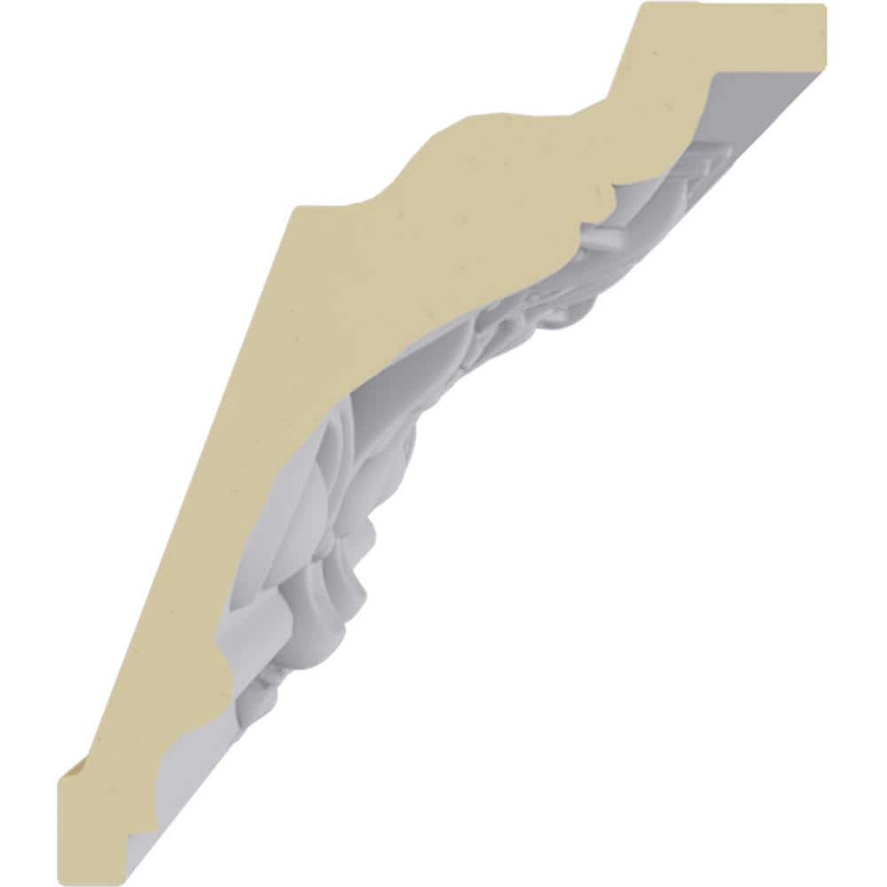 Elegant White Polyurethane Crown Moulding with Ornate Design