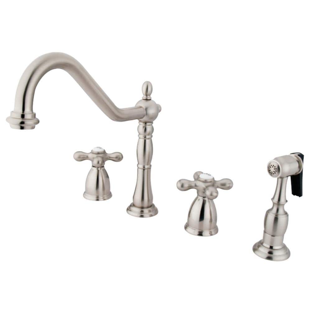 Heritage 2-Handle Standard Kitchen Faucet with Side Sprayer in Brushed Nickel price history on PriceWatchPro