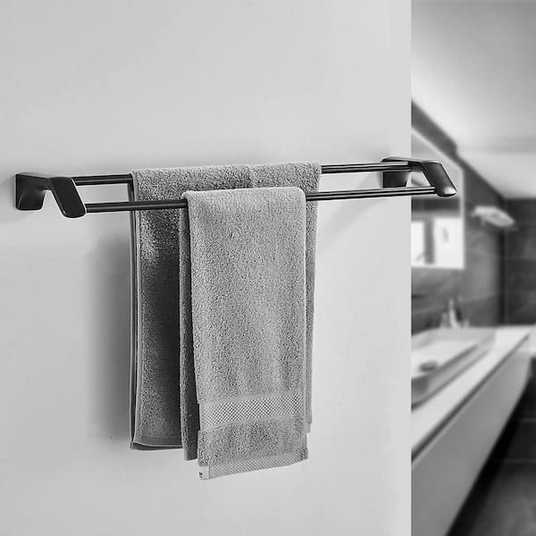 Towel Bar - Metal Rack in Black, Bronze, Brass, Silver, & White