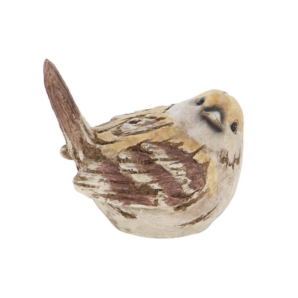 Set of Four Multi Colored Weathered Wood Bird Statues