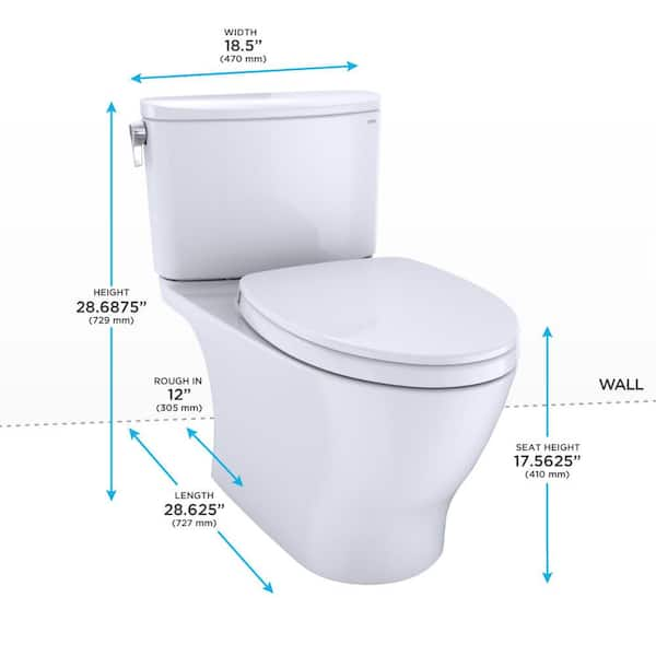 Toto Nexus 2 Piece 1 28 Gpf Single Flush Elongated Ada Comfort Height Toilet With Cefiontect In Cotton White Seat Included Mscefg 01 The Home Depot