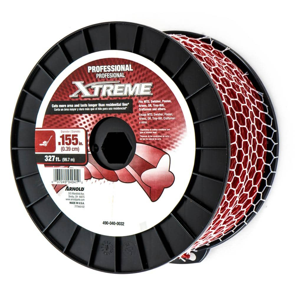 Arnold Professional Xtreme Spool 327 ft. 0.155 in. Universal Twisted  Trimmer Line for Walk Behind Trimmer Mowers 490-040-0032 - The Home Depot