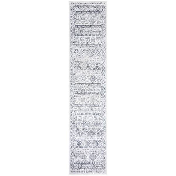 Toscana 2 ft. x 9 ft. Gray/Ivory Tribal Runner Rug