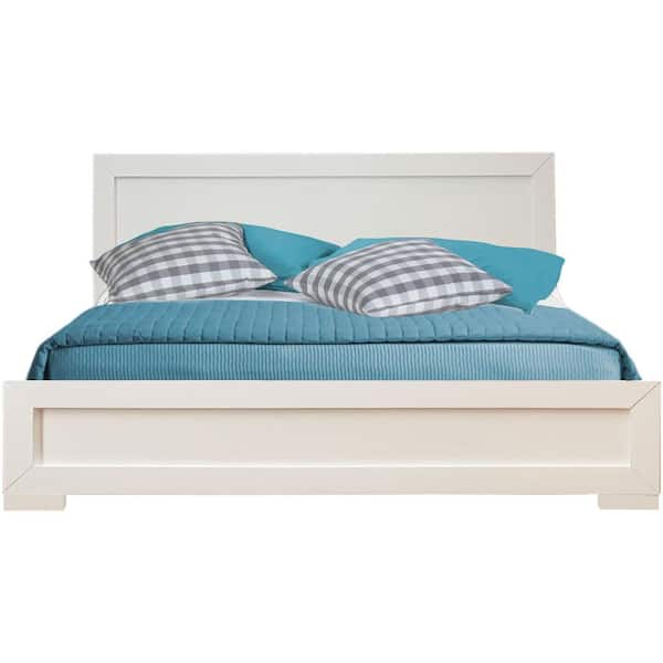 Camden Isle Oxford 79.2 in. W White King Platform Bed