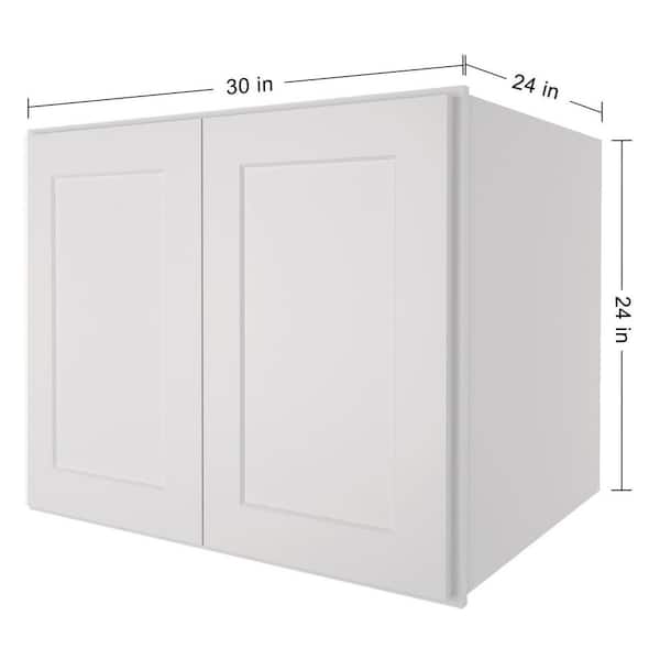 HOMEIBRO 30-in. W x 24-in. D x 24-in. H in Shaker Dove Plywood Ready to Assemble Wall Bridge Kitchen Cabinet with 2 Doors