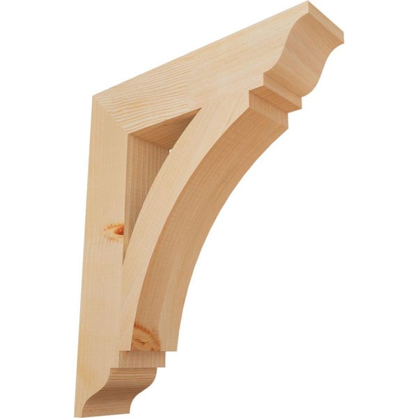 Ekena Millwork 3.5 in. x 22 in. x 18 in. Douglas Fir Thorton Traditional Smooth Bracket