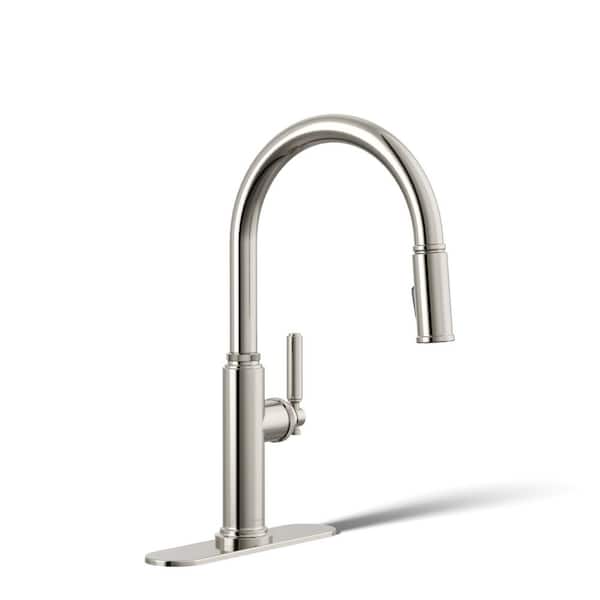 Revolv Single Handle Pull Down Sprayer Kitchen Faucet in Vibrant Polished Nickel