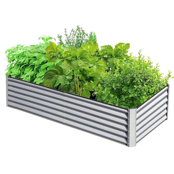 6 ft. x 3 ft. x 1.5ft. Galvanized Raised Garden Bed, Square