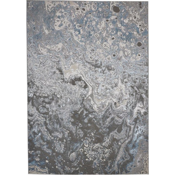 HomeRoots Blue and Gray Abstract 10 ft. x 13 ft. Area Rug