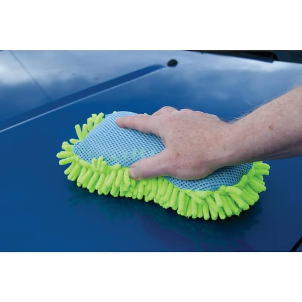2 in 1 Sponge Grip Microfiber Vehicle Detailing & Washing Mitts 