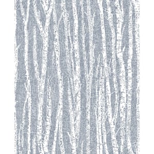 Toyon Blue Birch Tree Paper Strippable Roll (Covers 56.4 sq. ft.)