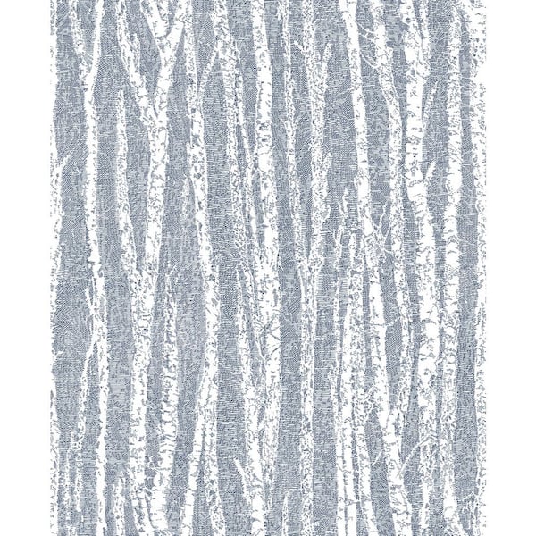 Advantage Toyon Blue Birch Tree Paper Strippable Roll (Covers 56.4 sq. ft.)