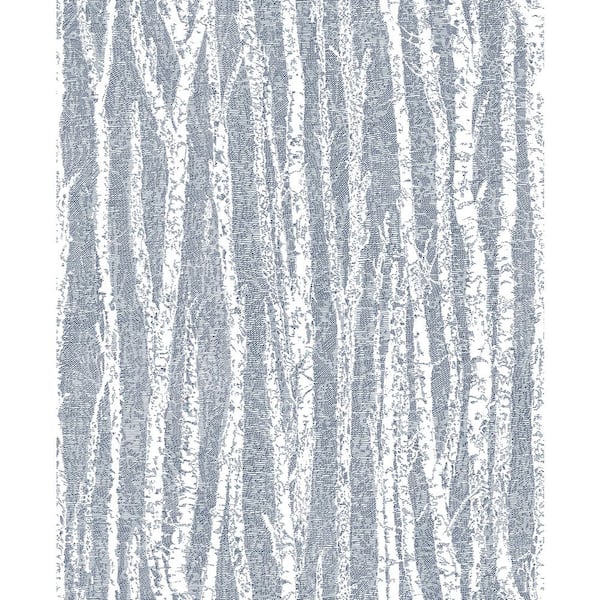 Advantage Toyon Blue Birch Tree Yellow Wallpaper Sample