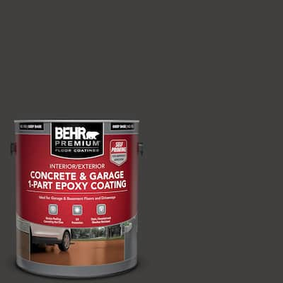 1 gal. #N510-7 Blackout Self-Priming 1-Part Epoxy Satin Interior/Exterior Concrete and Garage Floor Paint