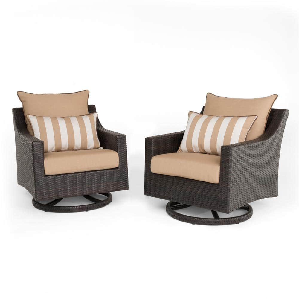 Deco Wicker Motion Outdoor Lounge Chair with Maxim Beige Cushions (2-Pack) -  RST BRANDS, OP-PECLB2M-MXM