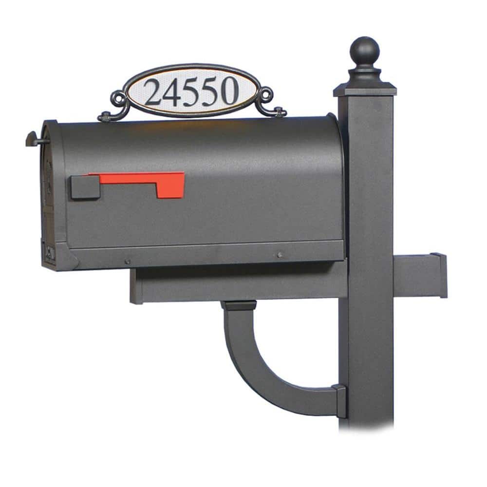 Black Oval Two-Sided Reflective Plastic Address Plaque