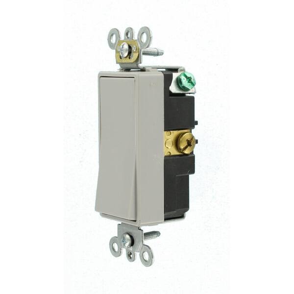 Leviton 1256-GY 15-Amp 120/277-Volt Single-Pole Toggle AC